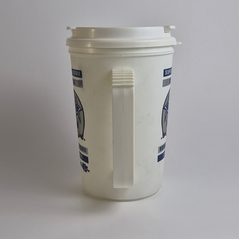 Vintage Dallas Cowboys Super Bowl XXVII Champions 22oz Travel Mug Cup Team NFL - Picture 2 of 7